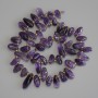 Amethyst-Perlen, trommelgeschliffene Perlen in Schmetterlingsform, 13×6 mm ±, Seedperlen 3 mm ±, auf der Schnur, Länge ca. 39 cm