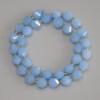 Aquamarin-Raute-Perlen, facettiert, Maße 10 × 8,5 mm, mit 3 mm Seed-Beads dazwischen, Länge ca. 39 cm, auf Faden