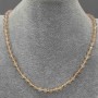 Kette aus künstlichem Selenit, facettierte Rondellen 6×4 mm, Länge 50 cm