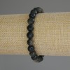 Armband Sonnenobsidian, Naturstein, facettierte Kugeln, Durchmesser ca. 8 mm, Länge 18 cm (Stretch)