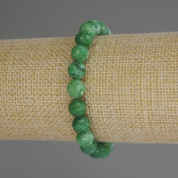 Armband aus Chrysopras, facettierte Kugeln, Durchmesser 8 mm, Länge ca. 18 cm (Stretch)