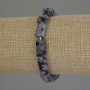 Armband Schneeflocken-Obsidian „Apachen-Tränen“ mit facettiertem Schliff, Maße 12×7 mm ±, Perlen 3 mm ±, Länge 18 cm ± Stretchkordel