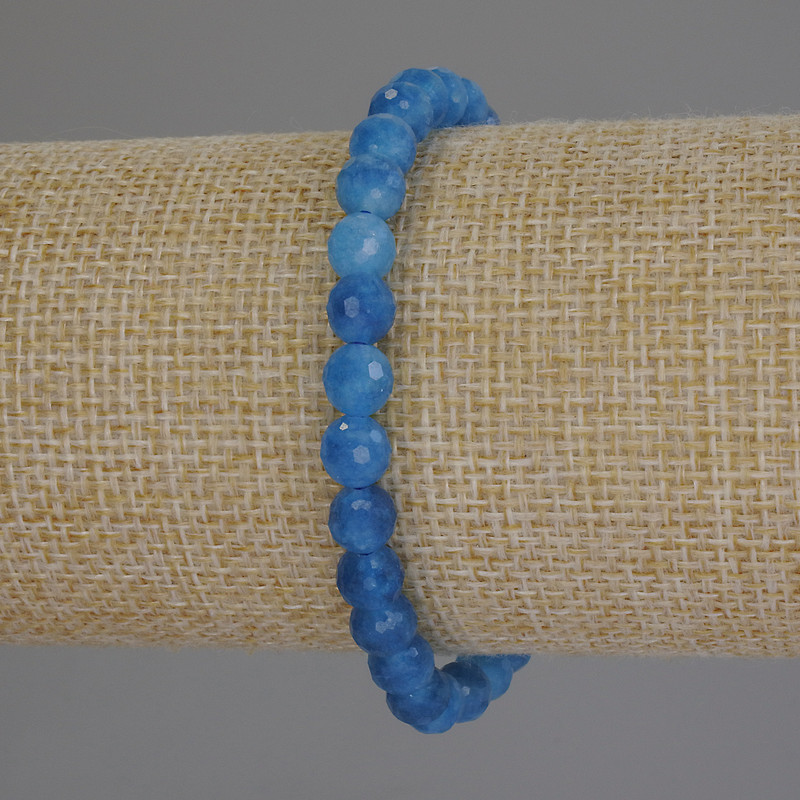 Armband aus facettierten Apatit-Kugeln, Ø ca. 6 mm, Länge ca. 18 cm, Stretcharmband
