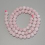 Perlen aus madagassischem Rosenquarz, glatte Kugeln, Durchmesser 6,5 mm, Länge 39 cm