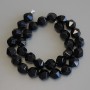 Facettierte Perlen aus schwarzem Onyx, Durchmesser ca. 12×10–11 mm, Länge ca. 36 cm, auf Schnur