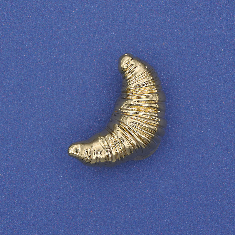 Brosche 'Croissant' goldfarben
