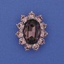Akzent-Anstecknadel mit intensiv rosa Kristall, Strass, silbernem Metall, 30×24 mm+