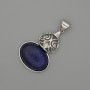 Cabochon-Anhänger aus Lapislazuli 50×28 mm – silberfarbene Metallfassung