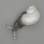 Anhänger-Brosche Schnecke aus silberfarbenem Metall 58 × 20 × 23 mm+
