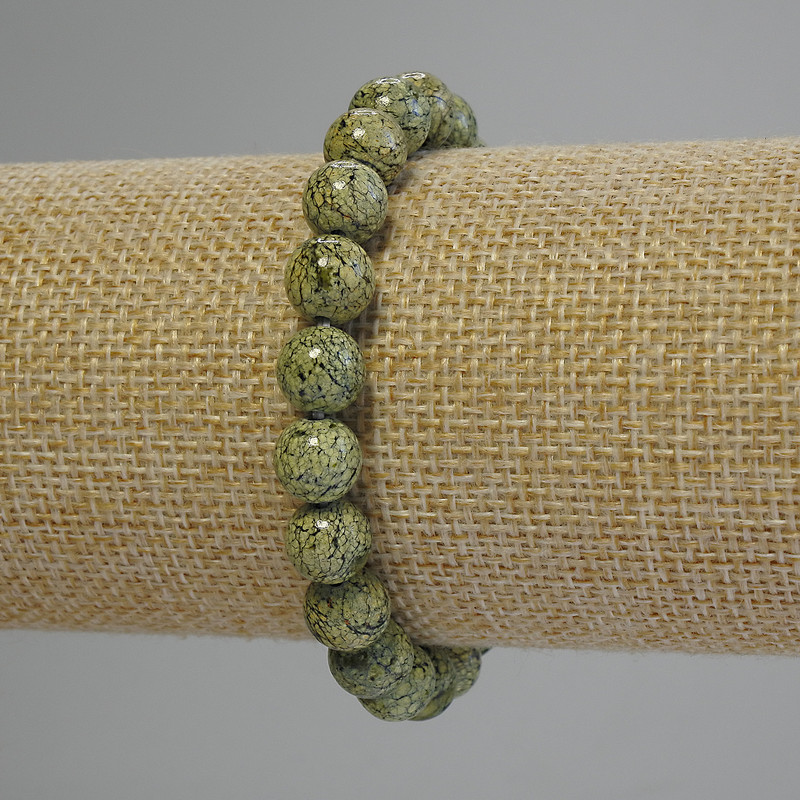 Armband aus Serpentin, glatte Kugeln Ø 8 mm, Länge ca. 18 cm (Stretch)