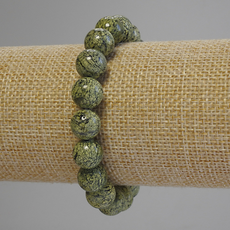 Serpentin-Armband, glatte Kugeln Ø 10 mm, Länge ca. 18 cm (Stretch)