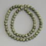 Serpentin-Perlen, glatte Kugeln 6 mm, Länge ca. 40 cm, auf Schnur