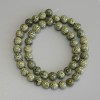 Serpentin-Perlen, gepresst, glatte Kugeln 8 mm, Länge ca. 39 cm, auf Faden