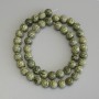 Serpentin-Perlen, gepresst, glatte Kugeln 8 mm, Länge ca. 39 cm, auf Faden