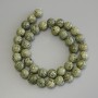 Serpentin-Perlen, glatte Kugeln, Durchmesser 10 mm, Länge ca. 39 cm – auf Faden