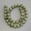 Serpentin-Perlen, glatte Kugeln 12 mm ±, Länge ca. 39 cm ±, auf Faden