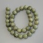 Serpentin-Perlen, glatte Kugeln 12 mm ±, Länge ca. 39 cm ±, auf Faden