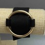 Schwarzes Armband „Schnalle“ – Nubukleder in Goldton