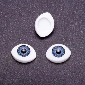 Puppenaugen-Zubehör „Lebendige Augen“ mit blauer Pupille, Durchmesser 10 mm, 19×14 mm, Verpackung 20 Paare