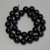 Sonnenobsidian-Perlen, glatte Kugeln, Ø 14 mm ±, auf einer Schnur, Länge ca. 37 cm+