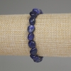 Sodalit-Perlenarmband, geglättete Perlen, Durchmesser ca. 8–10 × 8–11 mm, Länge ca. 18 cm, Stretch