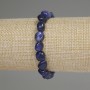 Sodalit-Perlenarmband, geglättete Perlen, Durchmesser ca. 8–10 × 8–11 mm, Länge ca. 18 cm, Stretch