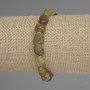 Armband aus grünem Grossular-Garnet, geglättete Granatperlen, Durchmesser ca. 9–12×9 mm ±, Länge ca. 18 cm ±, elastisch