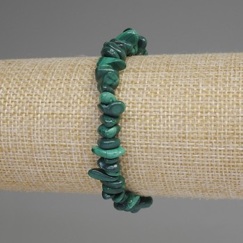 Armband aus Malachit-Krümeln, 5–9 × 3–4 mm, Länge ca. 18 cm, Stretch-Armband