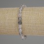 Armband aus Herskimer-Diamantquarz, glatte Kugeln 6 mm, Länge 18 cm, Stretch
