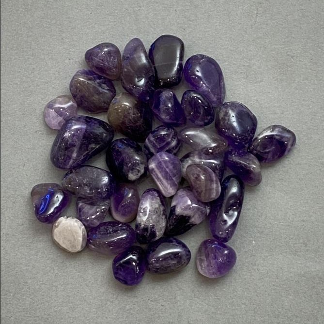 Amethyst-Trommelstein, natürlich, ohne Loch, 9-16 × 9-11 mm ± (Preis pro 100 g ±)