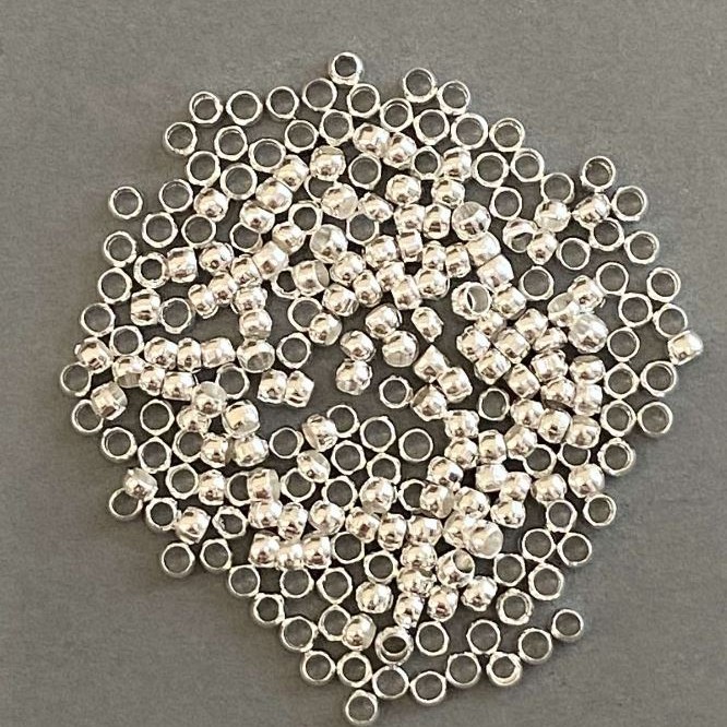 Crimp-Fixierungen „Zahipi“, Durchmesser 3 mm, Metallfarbe Silber, 8 g
