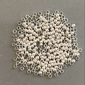 Crimpfixierklemmen „Zahipy“, Durchmesser 2,5 mm, Metallfarbe Silber, 8 g