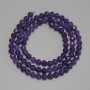 Facettierte Amethyst-Perlen, Durchmesser ca. 4 mm, Länge ca. 38 cm, auf Faden