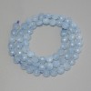 Aquamarine-Münzperlen, facettiert, Durchmesser ca. 6 mm, Länge ca. 38 cm – auf einer Schnur aufgefädelt