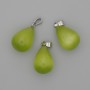 Anhänger Tropfen aus grünem Katzenauge 19 × 13 mm ±, Länge 29 mm ±