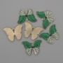 Anhänger Schmetterling, bunte Emaille, goldfarbenes Metall, Ø 22×16 mm, Packung 6 Stück