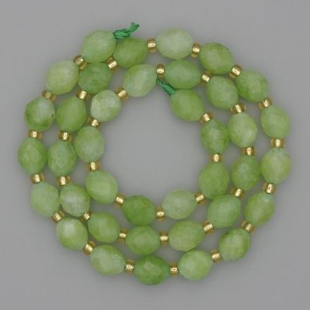 Chrysolith-Olivin Perlen, facettierte Rondellperlen, Durchmesser 9,5 × 7,5 mm, ± 3 mm Biserperlen, Länge ca. 35 cm