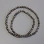 Pyrit-Perlen auf Schnur – glatte Kugeln, Durchmesser ca. 4 mm ±, Länge ca. 38 cm ±