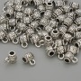 Silberfarbener Bail – Abmessungen 6×5×7 mm, Öffnungen 5 mm ±, Durchmesser 2,5 mm ±, Durchmesser 1,8 mm ±, Verpackung 20 g (~58 Stück)