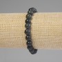 Armband aus Serpentin mit glatten Kugeln, Durchmesser 8 mm ±, Länge ca. 18 cm ±, Elastikband