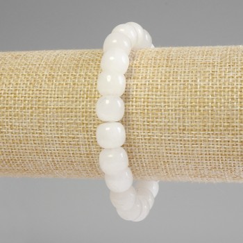 Armband aus Bergkristall – abgerundete Rondellen, Durchmesser ca. 10×9 mm, Länge ca. 18 cm, elastisch