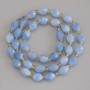 Aquamarin facettierte Körnerperlen, Abmessungen 8×6 mm, 5 mm+-Perlen, 3 mm+- auf der Schnur, Länge 37 cm+