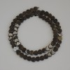 Sonnenobsidian-Herzperlen, Größe ca. 6×6×2 mm ±, auf einer Schnur, Länge ca. 38 cm