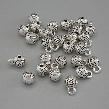 Anhängeröse silberfarben, Maße 6×9 mm, Lochdurchmesser ca. 1,7–2 mm, Verpackung 20 g, 25 Stück