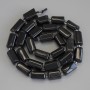 Sonnen-Obsidian-Perlen, facettiert, Durchmesser 12×7 mm, Seed-Beads ca. 3 mm, Länge ca. 39 cm – auf der Schnur