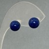 Ohrstecker Kugel Lapislazuli (gepresst), rhodiniertes Metall, 8 mm