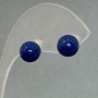 Ohrstecker Kugel Lapislazuli (gepresst), rhodiniertes Metall, 8 mm