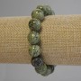 Serpentin-Armband, natürlicher Stein, glatte Kugeln Ø15 mm, Länge ca. 18 cm, elastisch