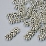 3-Strang-Trennperle, Maße 15 × 6 mm, 5 mm ±, Bohrung 2 mm, silberfarbener Metallton, 22 Stück