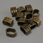 Mehrreihenspacer bronzefarben, Einlage, Durchmesser 13×9 mm ± Loch, Durchmesser 11×7 mm ± Verpackung 20 g (~13 Stück)